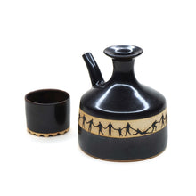 將圖片載入圖庫檢視器 Wine-Pot Set with Cap/Cup (Handmade of Shigaraki Clay of Japan) ART-P001 for Wine Lovers, Art Lovers and Decor Lovers
