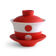 將圖片載入圖庫檢視器 (Made-To-Order, takes 5 more production days) Double Dots Teacup/ Gaiwan DDG-M001 (Hand-Painted) for Tea Lovers and Art Lovers