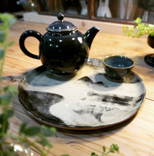 將圖片載入圖庫檢視器 Hand-Built-Painted Large Plate (Abstract Landscape) HBP-P002 for Art Lovers and Decor Lovers