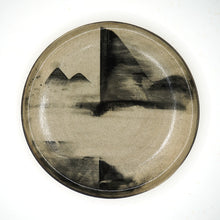 將圖片載入圖庫檢視器 Hand-Built-Painted Large Plate (Abstract Landscape) HBP-P001 for Art Lovers and Decor Lovers