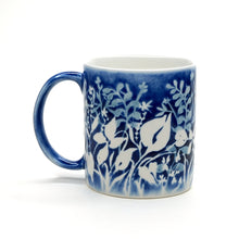 Load image into Gallery viewer, Hand-painted Mug (Low Relief Plant Painting) HPM-P001 for Art Lovers and Blue & White Porcelain Lovers