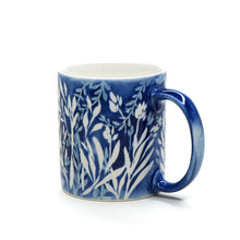 將圖片載入圖庫檢視器 Hand-painted Mug (Low Relief Plant Painting) HPM-P005 for Art Lovers and Blue & White Porcelain Lovers