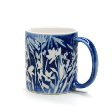 將圖片載入圖庫檢視器 Hand-painted Mug (Low Relief Plant Painting) HPM-P010 for Art Lovers and Blue & White Porcelain Lovers