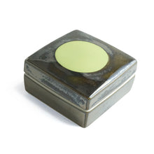 將圖片載入圖庫檢視器 Hand-painted Ceramic Square Box (Light Green/ Silver) SBS-102 for Art Lovers, Party Lovers and Jewelry Lovers