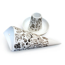 画像をギャラリービューアに読み込む, Foodie V (Cartoon in B/W) Porcelain Party Container FVD-002 for Art Lovers, Party Lovers and Plant Lovers