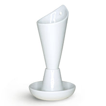 將圖片載入圖庫檢視器 Hand-painted Foodie V (White) Porcelain Party Container FVH-002 for Art Lovers, Party Lovers and Plant Lovers