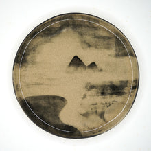 將圖片載入圖庫檢視器 Hand-Built-Painted Large Plate (Abstract Landscape) HBP-P002 for Art Lovers and Decor Lovers
