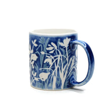 將圖片載入圖庫檢視器 Hand-painted Mug (Low Relief Plant Painting) HPM-P002 for Art Lovers and Blue &amp; White Porcelain Lovers
