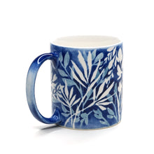 이미지를 갤러리 뷰어에 로드 , Hand-painted Mug (Low Relief Plant Painting) HPM-P007 for Art Lovers and Blue &amp; White Porcelain Lovers
