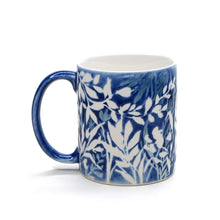 將圖片載入圖庫檢視器 Hand-painted Mug (Low Relief Plant Painting) HPM-P011 for Art Lovers and Blue &amp; White Porcelain Lovers

