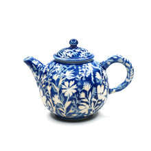 Load image into Gallery viewer, Hand-painted Teapot (Low Relief Plant Painting) HPP-P301 for Tea Lovers, Art Lovers and Blue &amp; White Porcelain Lovers
