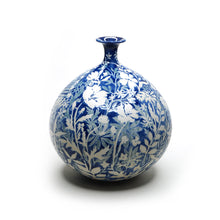 將圖片載入圖庫檢視器 Hand-painted Porcelain Vase (Low Relief Plant Painting) HPV-P401 for Flower Lovers, Plant Lovers, Blue &amp; White Porcelain Lovers, Art Lovers and Decor Lovers

