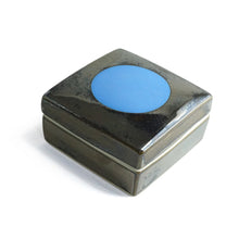 將圖片載入圖庫檢視器 Hand-painted Ceramic Square Box (Light Blue/ Silver) SBS-107 for Art Lovers, Party Lovers and Jewelry Lovers
