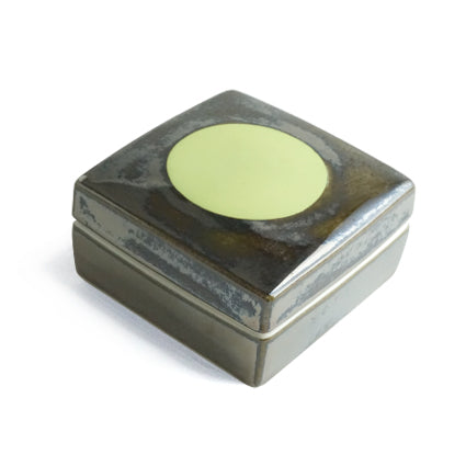 Hand-painted Ceramic Square Box (Light Green/ Silver) SBS-102 for Art Lovers, Party Lovers and Jewelry Lovers