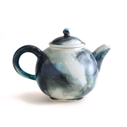 (Made-To-Order, takes 7 more production days) Hand-painted Teapot HPP-201 (Oriental Abstract) for Tea Lovers and Art Lovers