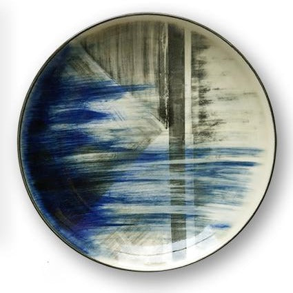 Hand-painted Large Plate (Expressive Abstract) HLP-001 for Art Lovers and Decor Lovers