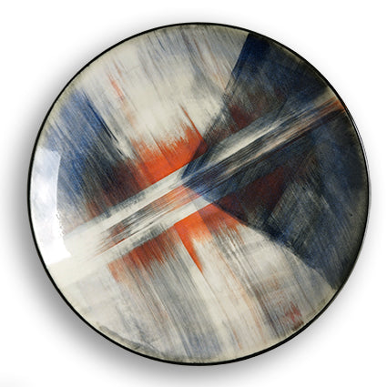 Hand-painted Large Plate (Expressive Abstract) HLP-002 for Art Lovers and Decor Lovers