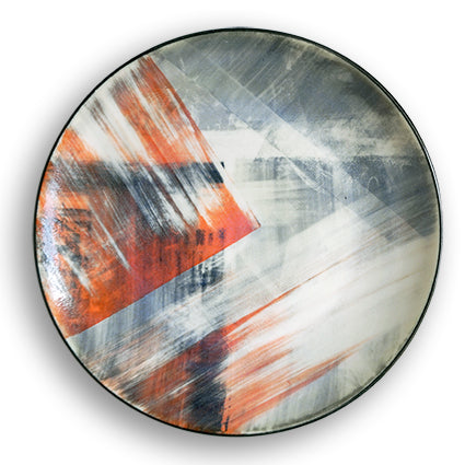 Hand-painted Large Plate (Expressive Abstract) HLP-003 for Art Lovers and Decor Lovers