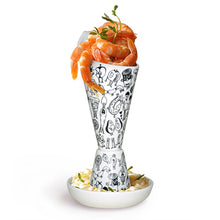 將圖片載入圖庫檢視器 Hand-painted Foodie V (White) Porcelain Party Container FVH-002 for Art Lovers, Party Lovers and Plant Lovers
