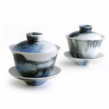 画像をギャラリービューアに読み込む, (Made-To-Order, takes 5 more production days) Hand-painted Teacup/ Gaiwan HPG-201 (Oriental Abstract) for Tea Lovers and Art Lovers
