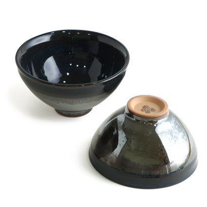 Tenmoku (Hand-painted Silver/ Black Tea Bowl) THP-001 for Tea Lovers and Art Lovers